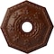 Ekena Millwork Nottingham Medallion (Canopies up to 4 5/8"), 18"OD x 3 1/2"ID x 1 1/2"P, Burnished Mahogany Crackle CM18NTBMC - alternate 1